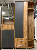 Прихожая Граф вариант №1 (Темно-серый лофт/Дуб золотистый)