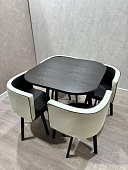 Обеденная группа DT/DC-804 (Черный/Бело-черный/Каркас черный)