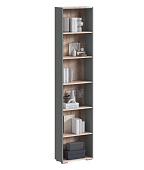 Стеллаж Люмьер завершающий (Дуб сонома/Шиншилла серая)