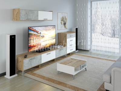 Полка навесная Микс-0.9 (Дуб бунратти/Белый)