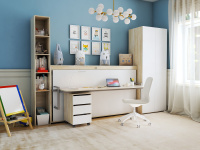 Детская Дуб Сонома светлый - Белый Детская Дуб Сонома светлый - Белый