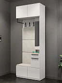 Прихожая Николь-1 (Белый шелк/Черный)