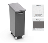 Шкаф нижний 3Р кухня Осло без столешницы (Белый/Карбон вулкан)