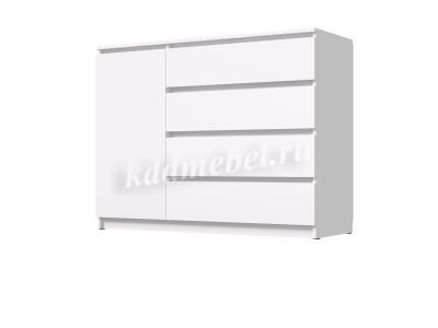 Комод Вега Люкс 1Д-4Я (Белый)