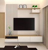 Тумба под ТВ Сити-10 подвесная 1.4 (Дуб сонома/Белый)