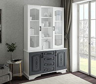 Буфет Орхидея МДФ (Дримвуд белый/Дримвуд графит)