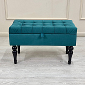 Банкетка Прага (Велюр Изумруд/Опора черное дерево)