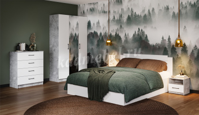 Комод Чикаго 4ящ (Ателье светлый/Белый)