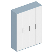 Шкаф 4ств. Бриз для одежды (Дасти грин/Белый лофт)