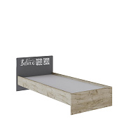 Кровать Колибри 0.9 (Дуб крафт серый/Графит серый/Камень серый)