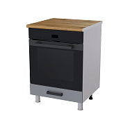 Шкаф нижний духовой 6Д кухня Нагано без столешницы (Белый/Дуб юкон) 