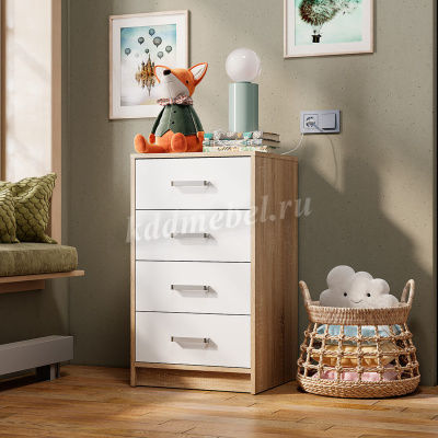 Комод Мия КМ-02 (Дуб сонома/Белый)