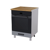 Шкаф нижний духовой 6Д кухня Кантри без столешницы (Белый/Карбон вулкан)