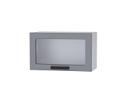 Шкаф верхний со стеклом 6ХС кухня Кампео (Белый/Гранит софт матовый)