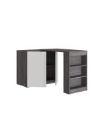 Стол-комод ЛЕВЫЙ Ясень черный - Перламутр