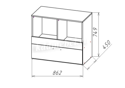 Комод Геометрия-8 (Белый/Делано светлый)