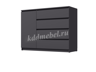 Комод Вега Люкс 1Д-4Я (Графит)