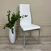 Стул обеденный F-261-3 хром (Белый крокодил)