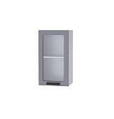 Шкаф верхний со стеклом 4ВС кухня Кампео (Белый/Пудра)