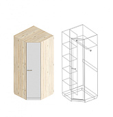 Шкаф угловой Милана (Гаскон пайн/Белый лофт)