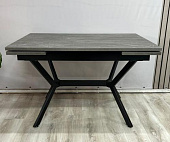 Стол обеденный раздвижной Мистик К (Черный/ЛДСП Железный камень)