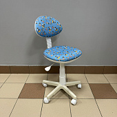 Кресло Логика белый пластик (Ткань KIDS пираты) Распродажа