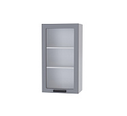 Шкаф верхний высокий со стеклом В3ВС кухня Кампео (Белый/Бриз)