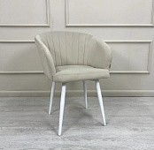 Кресло Верона (Томми 02 бежевый/Опоры белые матовый) ВВ УЦЕНКА