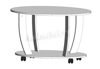 Стол журнальный Овальный (Белый)