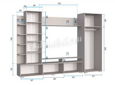 Гостиная  Денвер (Белый текстурный) 