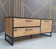 Тумба ТВ Виртон-1 (Дуб крафт золотой/Черный)