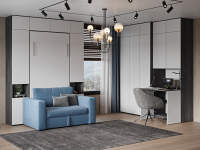 Кабинет-спальня Ясень черный - Перламутр Кабинет-спальня Ясень черный - Перламутр