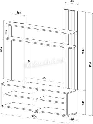 Гостиная Каролина (Дуб вотан/Кашемир)