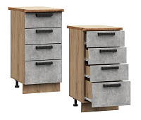 Шкаф нижний ШН4Я 400 Кухня Ксения (Белый глянец) БЕЗ СТОЛЕШНИЦЫ