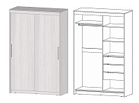 Шкаф-купе Ривьера 2-х створчатый (Анкор светлый)