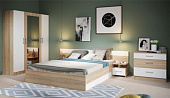Спальня Алёна с 4-х дверным шкафом (Дуб сонома/Белый)