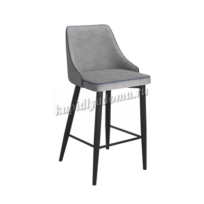 Стул полубарный Ками (Серо-синий/Черный)