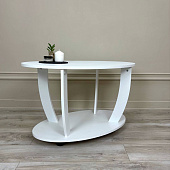 Стол журнальный Овальный (Белый)