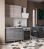 Кухня Бомбей 1,0 (Сандал белый/Сандал серый/Столешница Антарес)