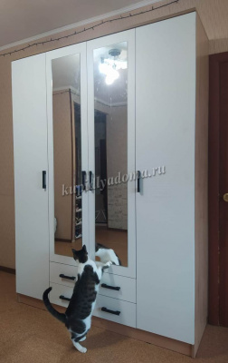 Шкаф Квадро (Дуб Вотан/Белый)