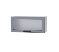 Шкаф верхний со стеклом 8ХС кухня Танго (Белый/Дуб шале серебро)